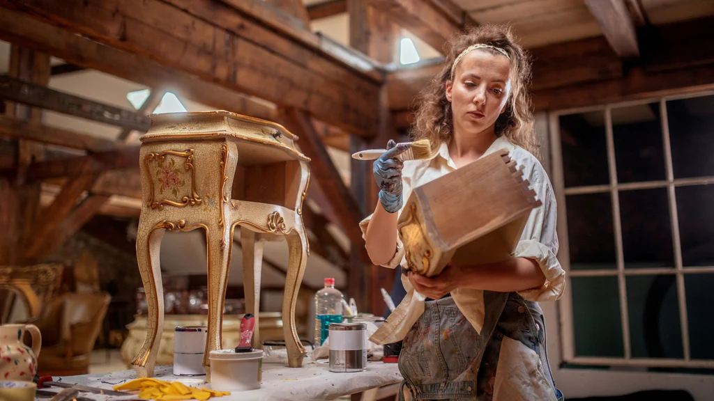 Detailed craftsmanship on antique furniture