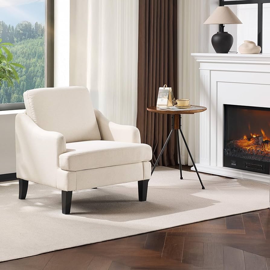 Elegant armchair with fresh upholstery fabric